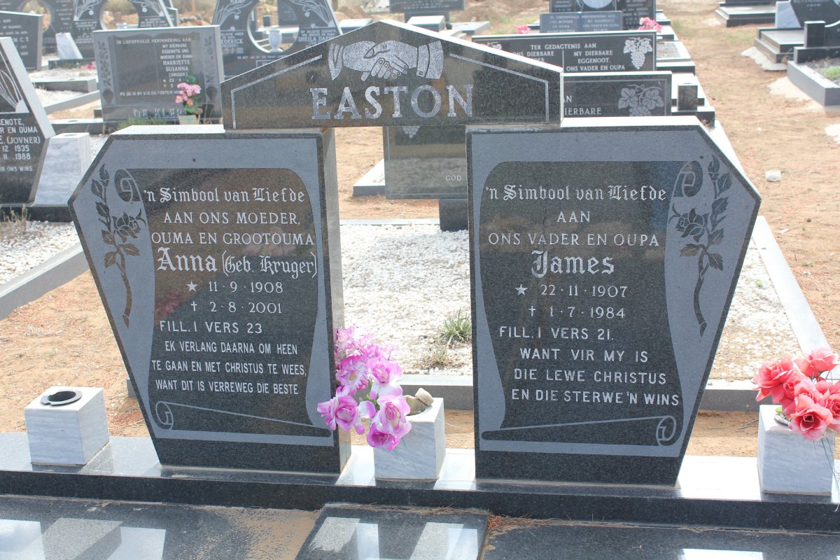 EASTON James 1907-1984 &amp; Anna KRUGER 1908-2001