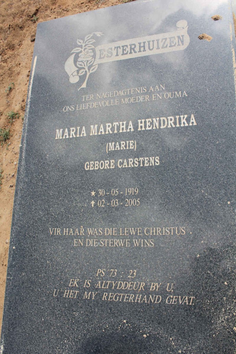 ESTERHUIZEN Maria Martha Hendrika nee CARSTENS 1919-2005