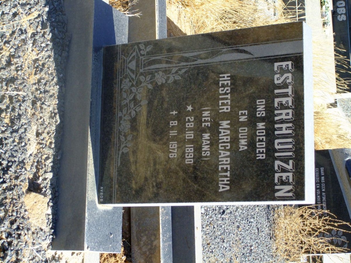 ESTERHUIZEN Hester Margaretha nee MANS 1890-1976