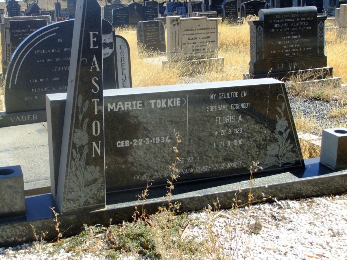 EASTON Floris A. 1923-1980 &amp; Marie 1934