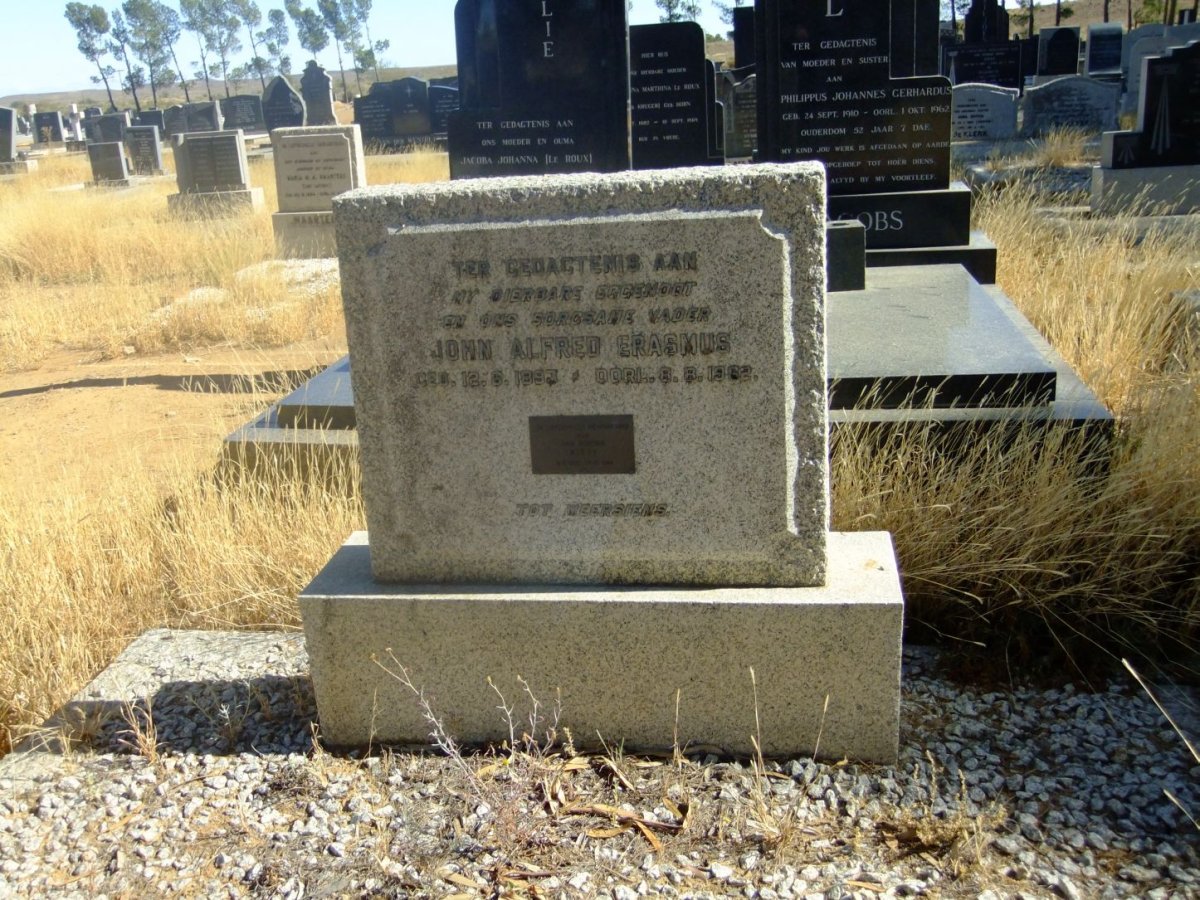 ERASMUS John Alfred 1893-1962