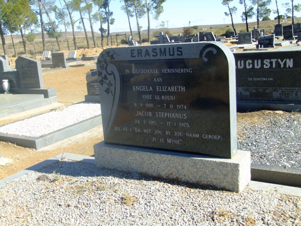 ERASMUS Jacob Stephanus 1915-1975 &amp; Engela Elizabeth LE ROUX 1918-1974