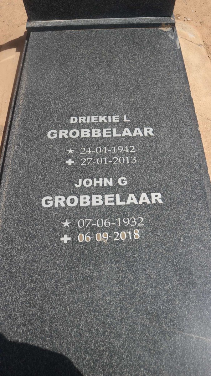 GROBBELAAR John G. 1932-2018 &amp; Driekie L. 1942-2013