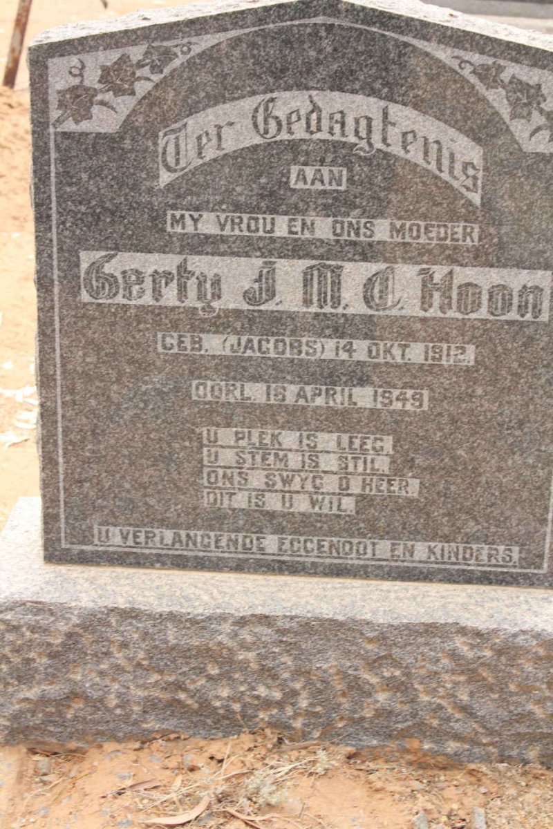 HOON Gerty J.M.C. 1912-1949