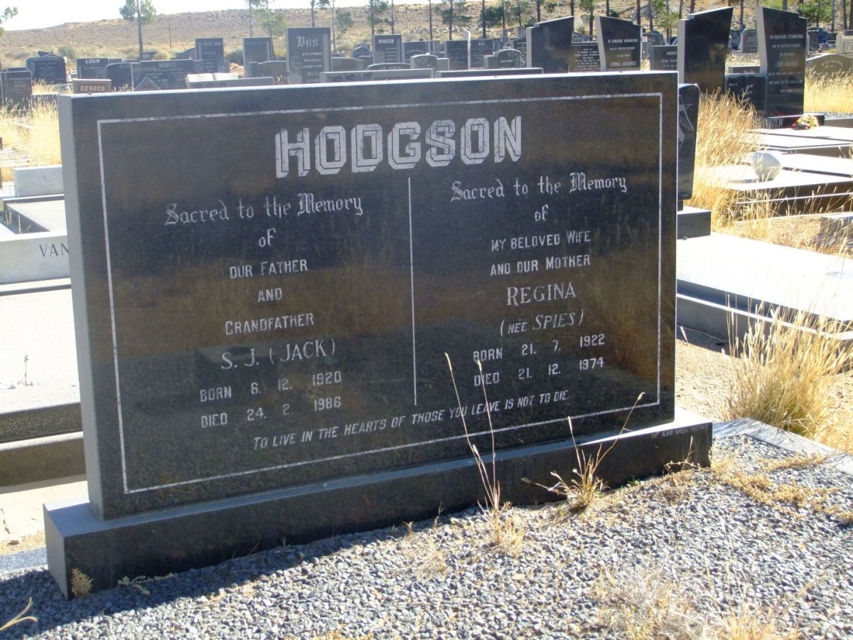 HODGSON S.J. 1920-1986 &amp; Regina SPIES 1922-1974