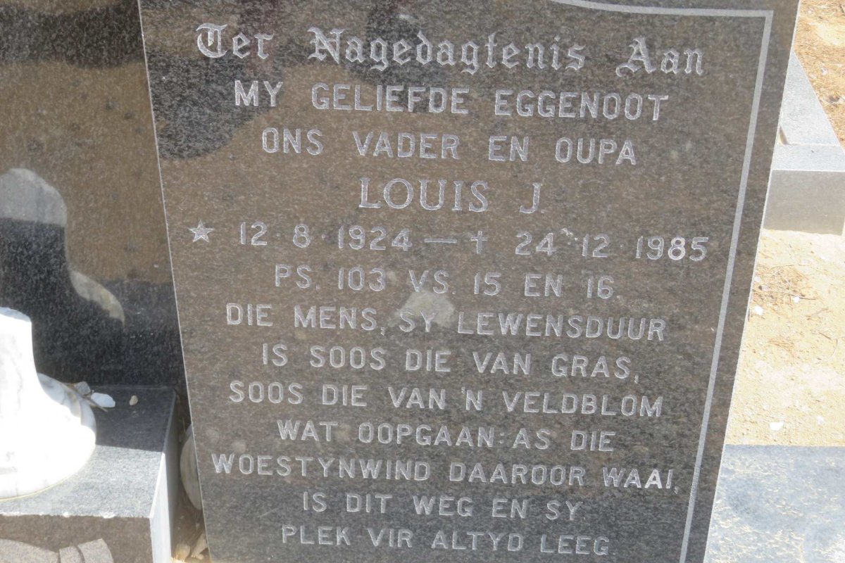 HEYMAN Louis J. 1924-1985 &amp; Aletta G.C. ROSSOUW 1928-