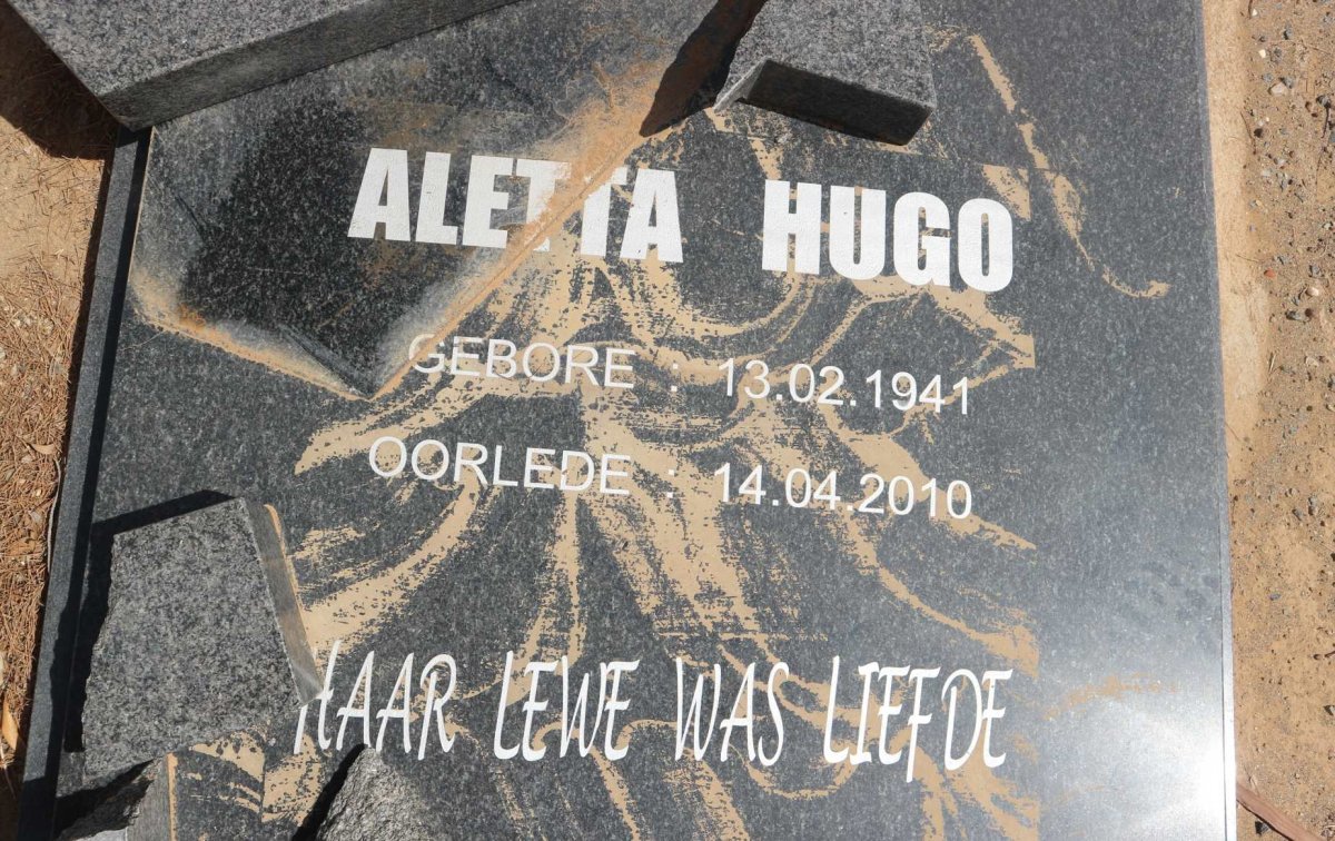 HUGO Thomas A. 1938-2011 &amp; Aletta 1941-2010