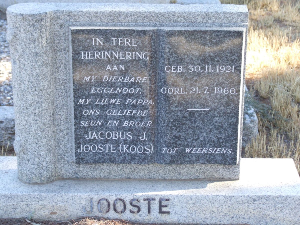 JOOSTE Jacobus J. 1921-1960