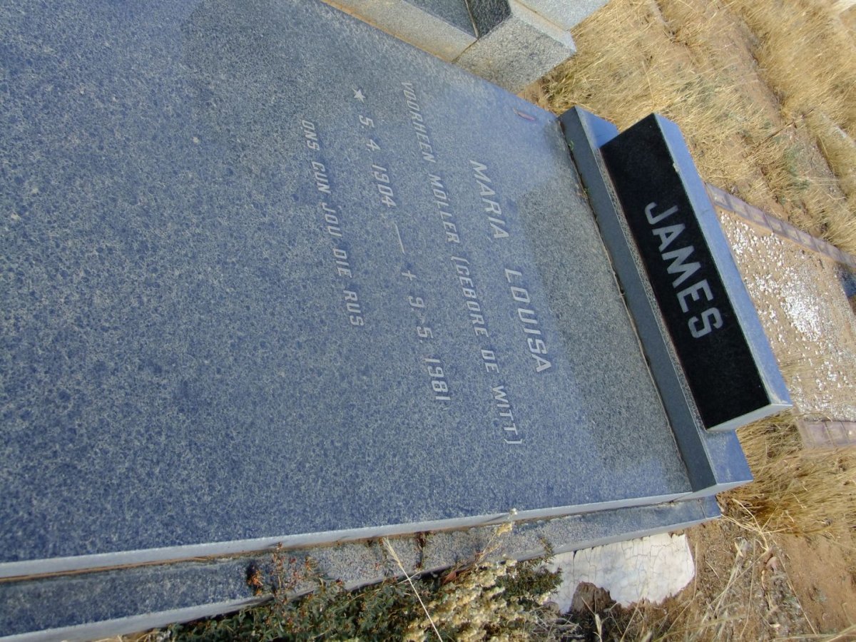 JAMES Maria Louisa voorheen MOLLER nee DE WITT 1904-1981