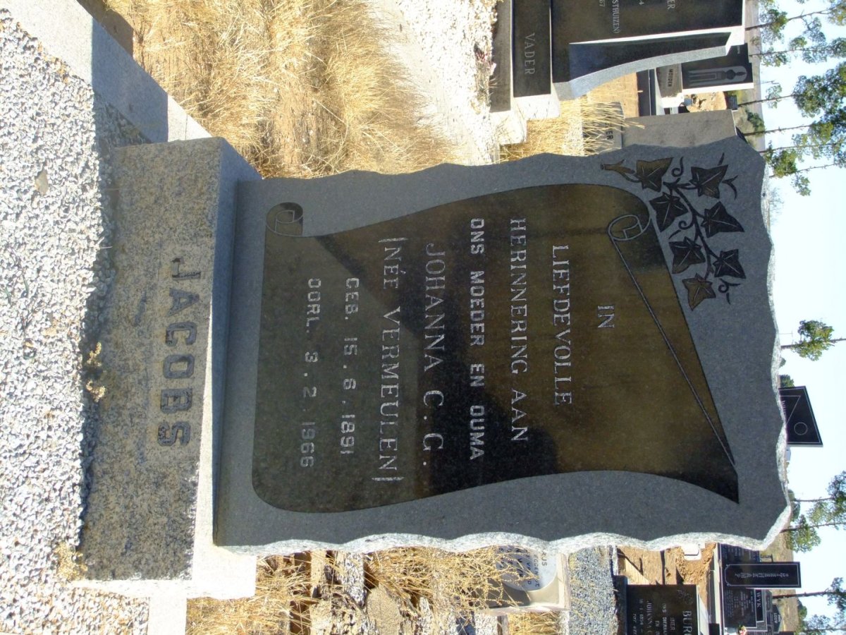 JACOBS Johanna C.G. nee VERMEULEN 1891-1966