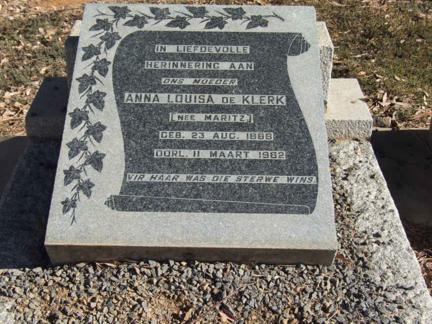 KLERK Anna Louisa, de nee MARITZ 1888-1962
