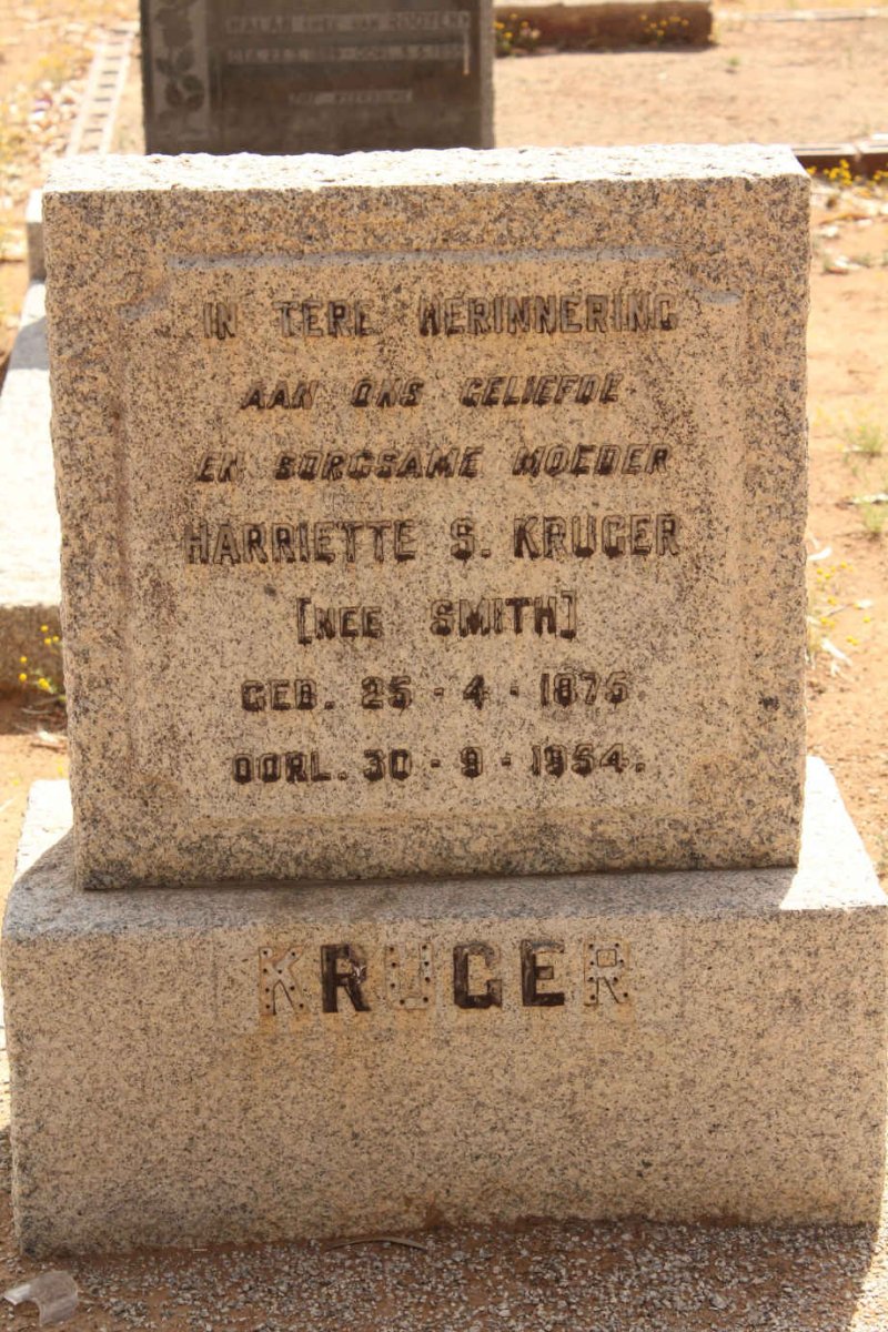 KRUGER Harriette S. nee SMITH 1875-1954