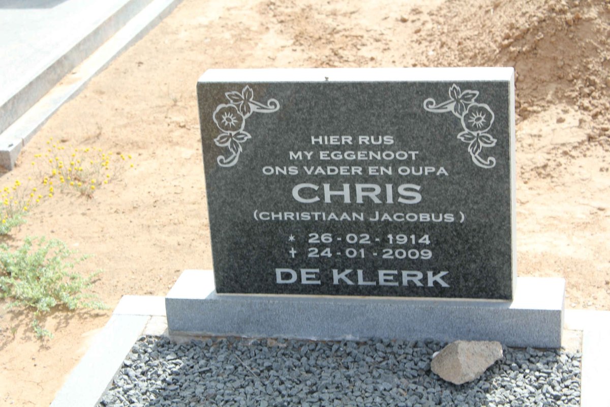 KLERK Christiaan Jacobus, de 1914-2009