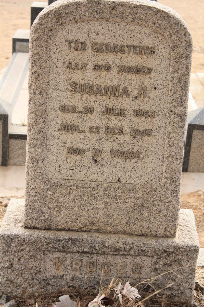 KRUGER Susanna M. 1883-1949