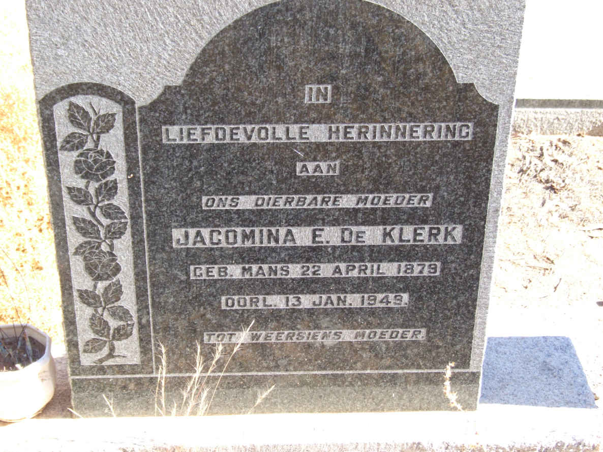KLERK Jacomina E., de nee MANS 1879-1949