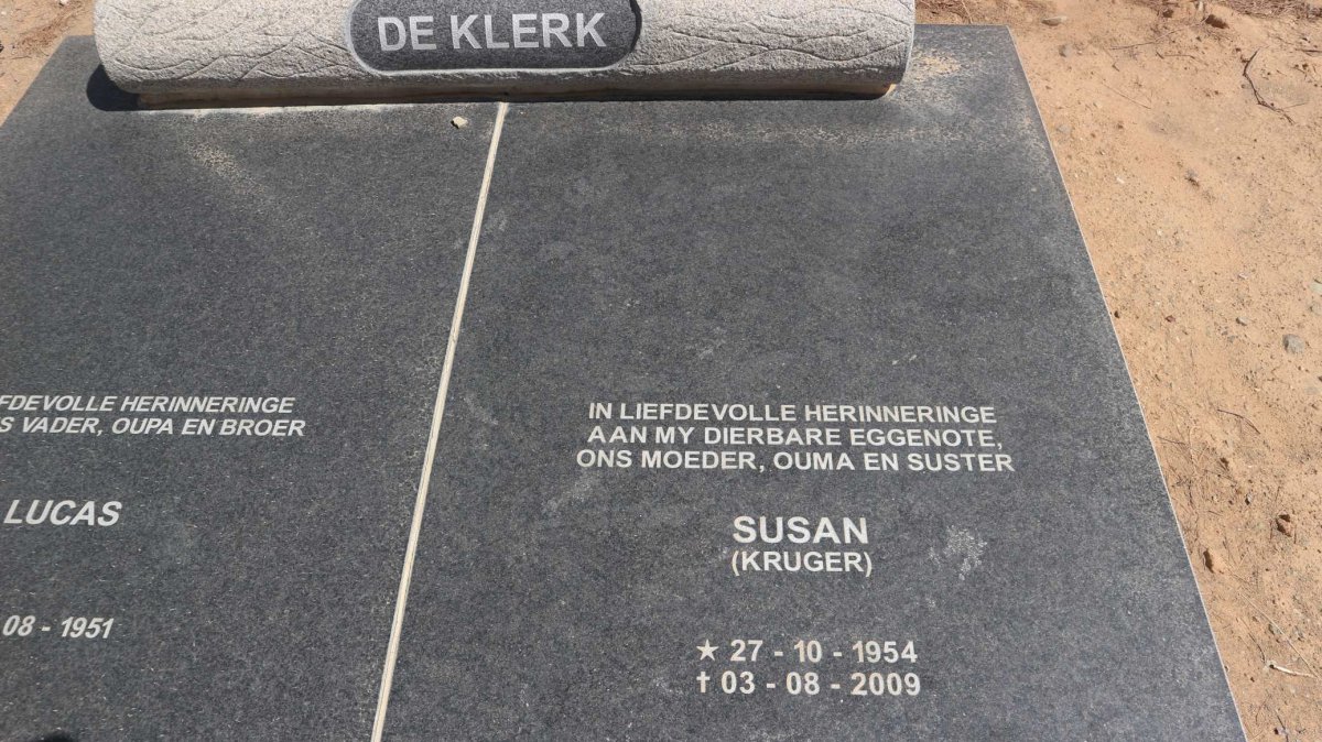 KLERK Lucas, de 1951- &amp; Susan KRUGER 1954-2009