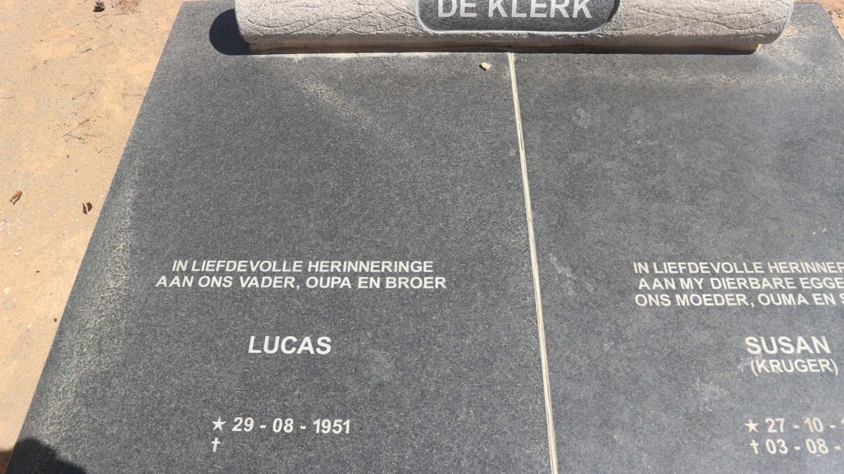 KLERK Lucas, de 1951- &amp; Susan KRUGER 1954-2009