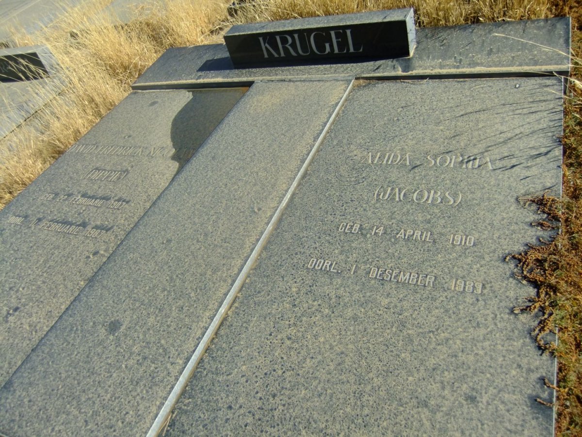 KRUGEL David Fredrick Nicolaas 1907-1987 &amp; Alida Sophia JACOBS 1910-1989