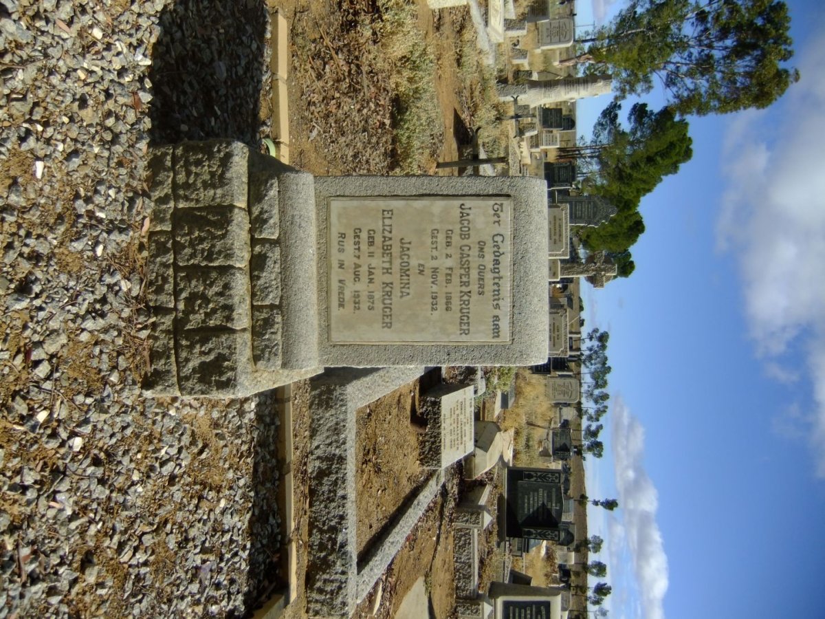 KRUGER Jacob Casper 1866-1932 &amp; Jacomina Elizabeth 1875-1932