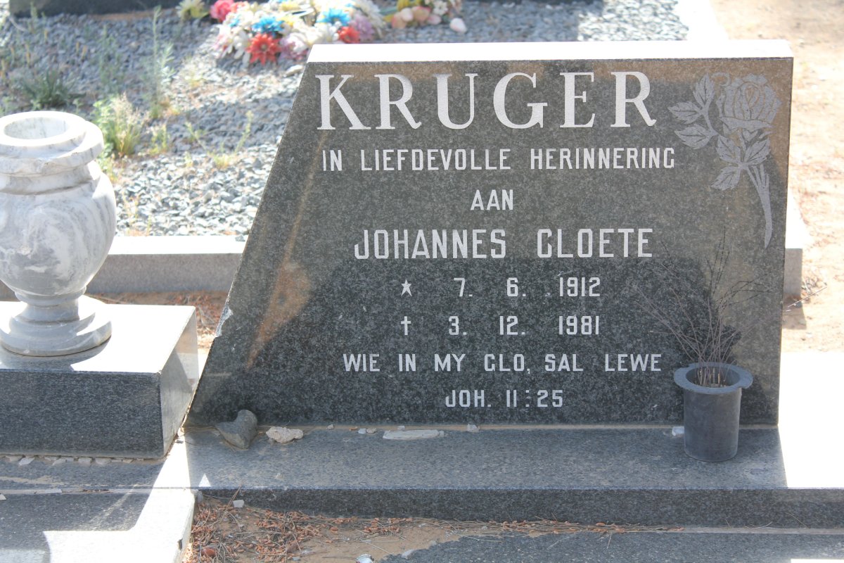 KRUGER Johannes Cloete 1912-1981