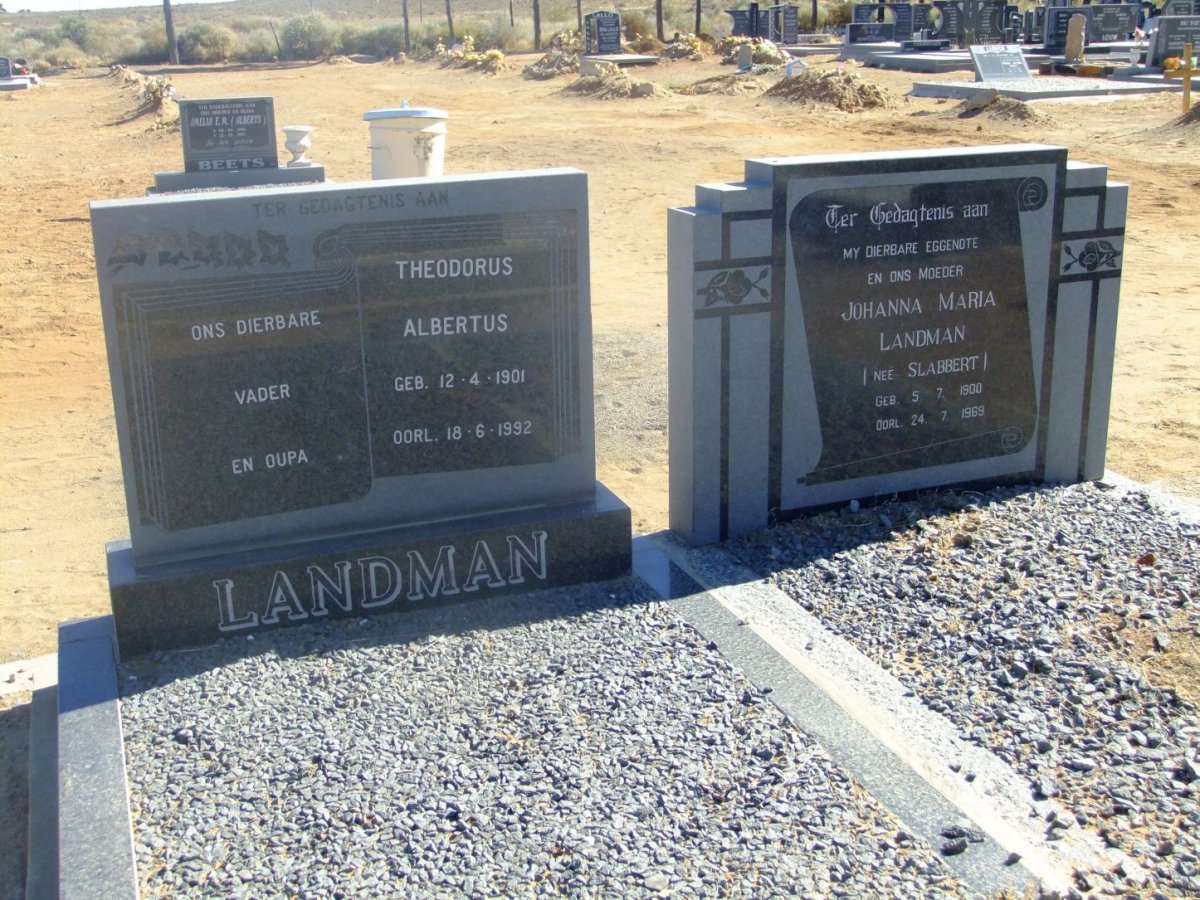 LANDMAN Theodorus Albertus 1901-1992 &amp; Johanna Maria SLABBERT 1900-1969