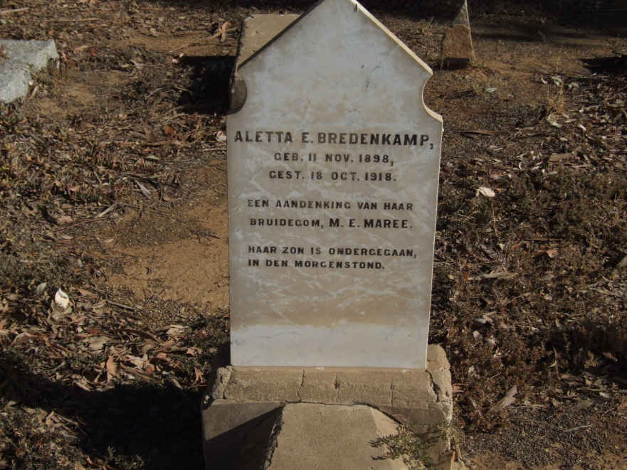 MAREE Aletta E. nee BREDENKAMP 1898-1918