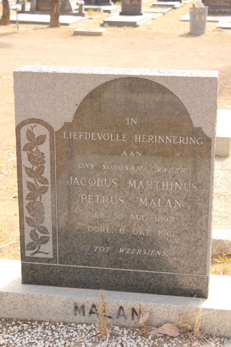 MALAN Jacobus Marthinus Petrus 1893-1961