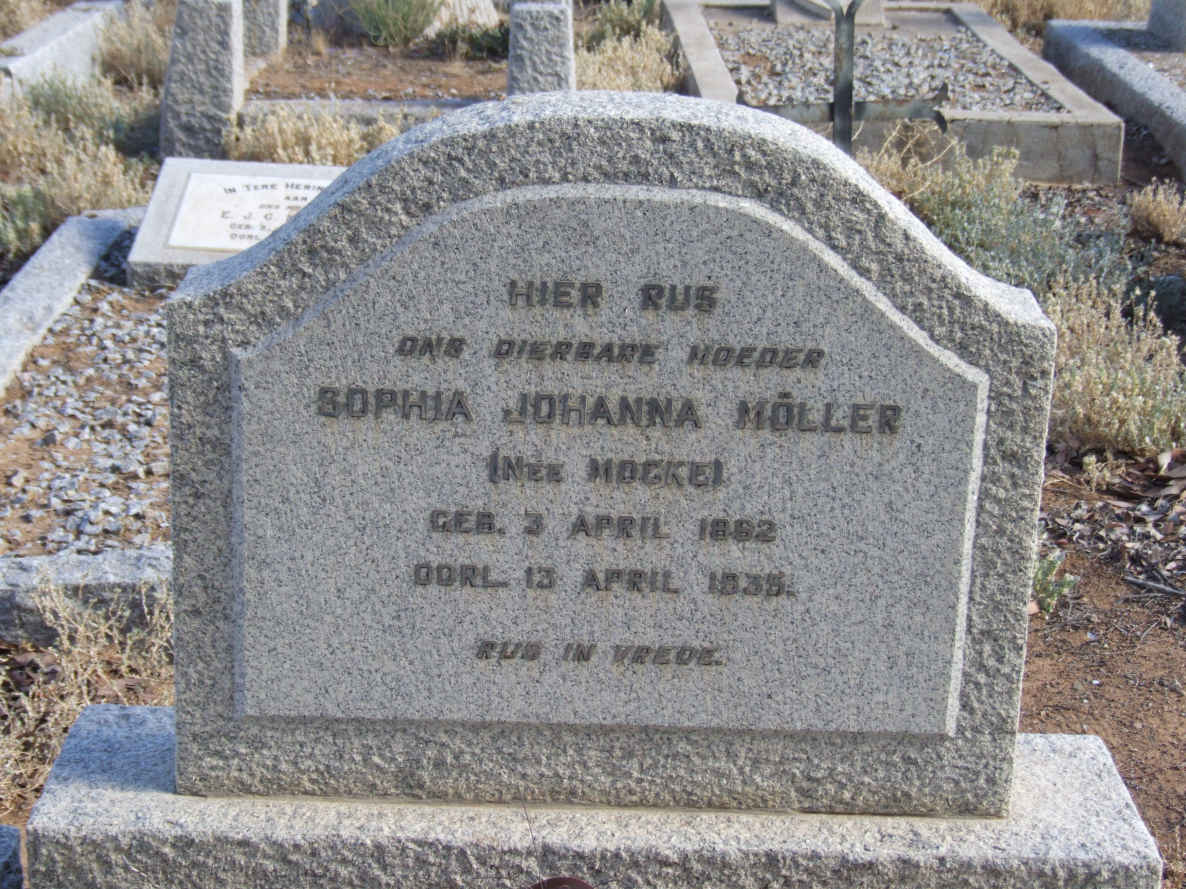 MOLLER Sophia Johanna nee MOCKE 1862-1935