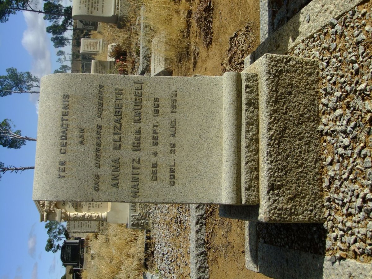 MARITZ Anna Elizabeth nee KRUGEL 1865-1952