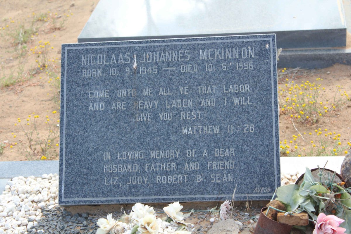 McKINNON Nicolaas Johannes 1945-1996