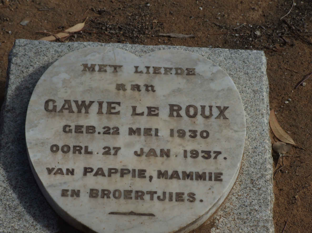 ROUX Gawie, le 1930-1937