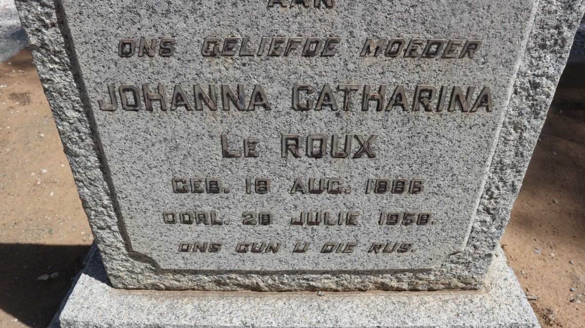 ROUX Johanna Catharina, le 1886-1958