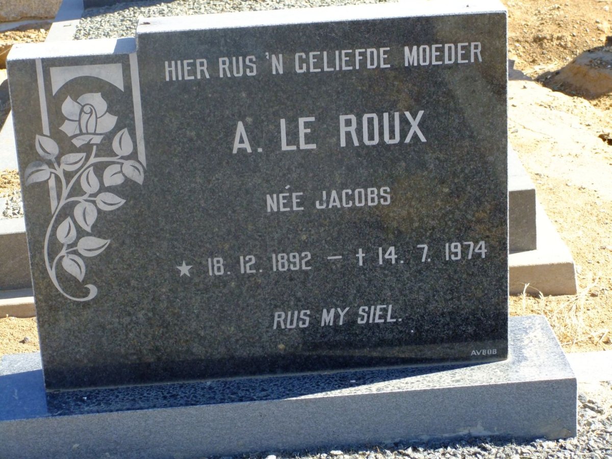 ROUX A., le nee JACOBS 1892-1974