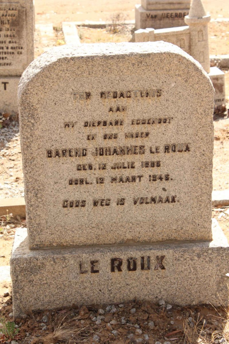 ROUX Barend Johannes, le 1886-1946