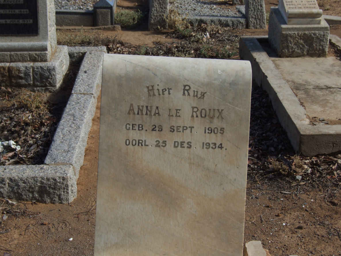 ROUX Anna, le 1905-1934