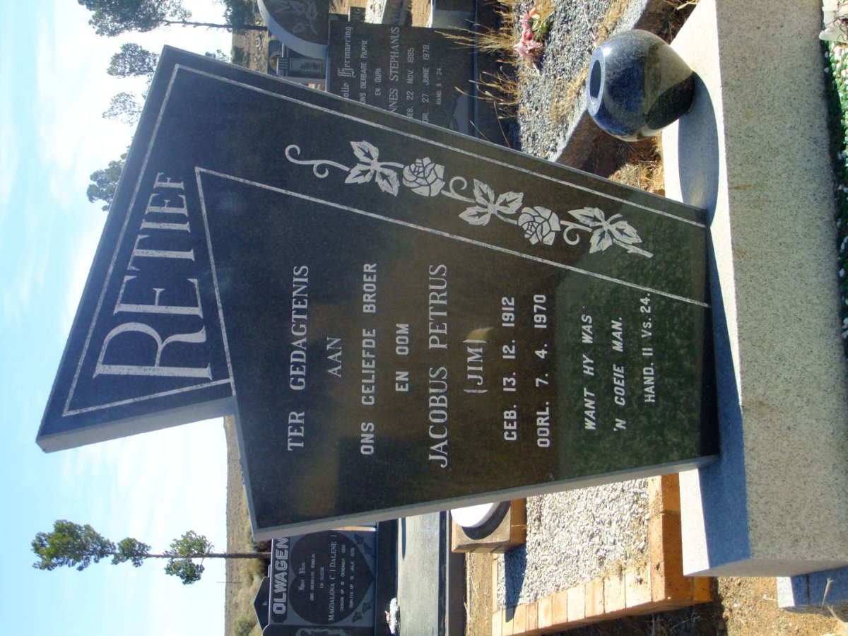 RETIEF Jacobus Petrus 1912-1970