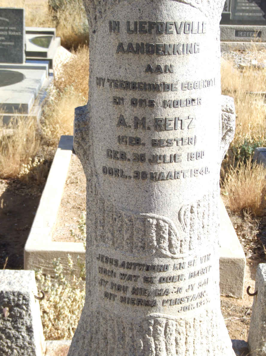 REITZ A.M. nee BESTER 1900-1940