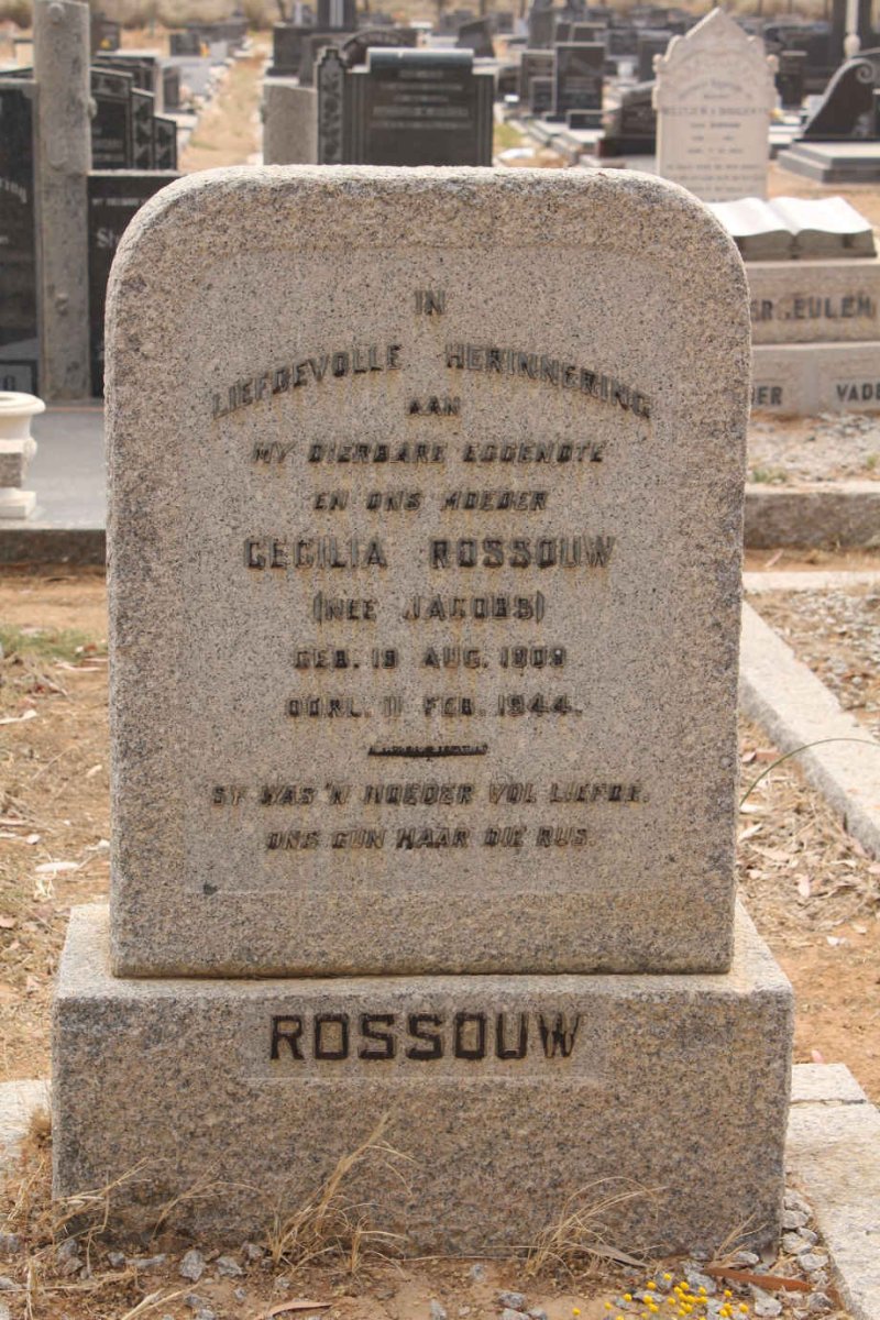 ROSSOUW Cecilia nee JACOBS 1909-1944