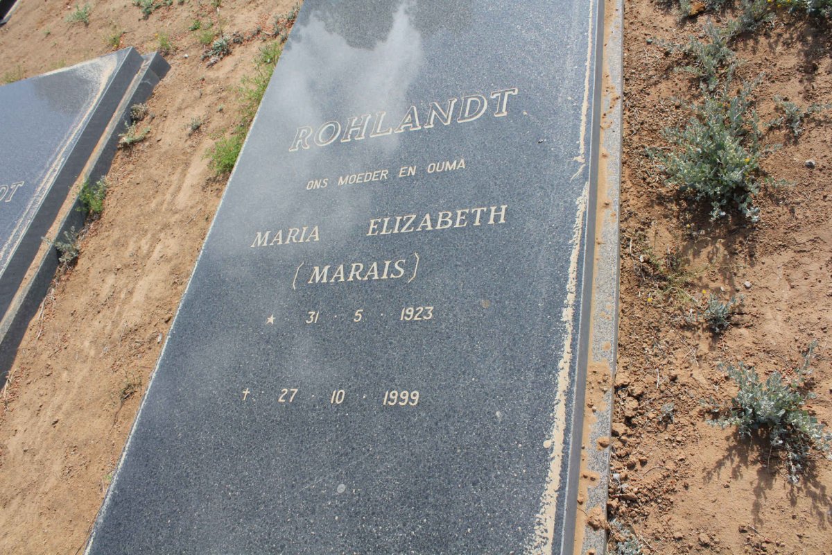ROHLANDT Maria Elizabeth nee MARAIS 1923-1999