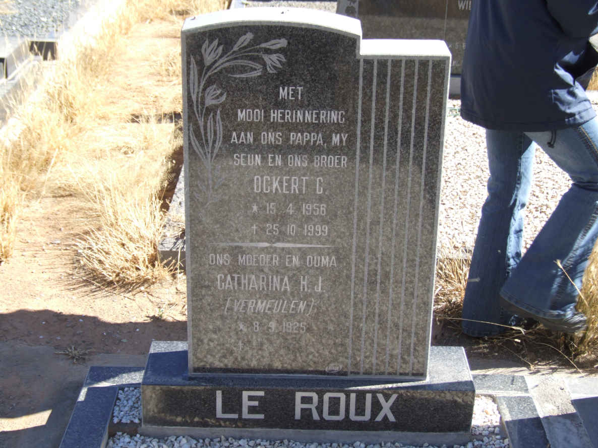 ROUX Ockert C., le 1956-1999 &amp; Catharina H.J. VERMEULEN 1925-