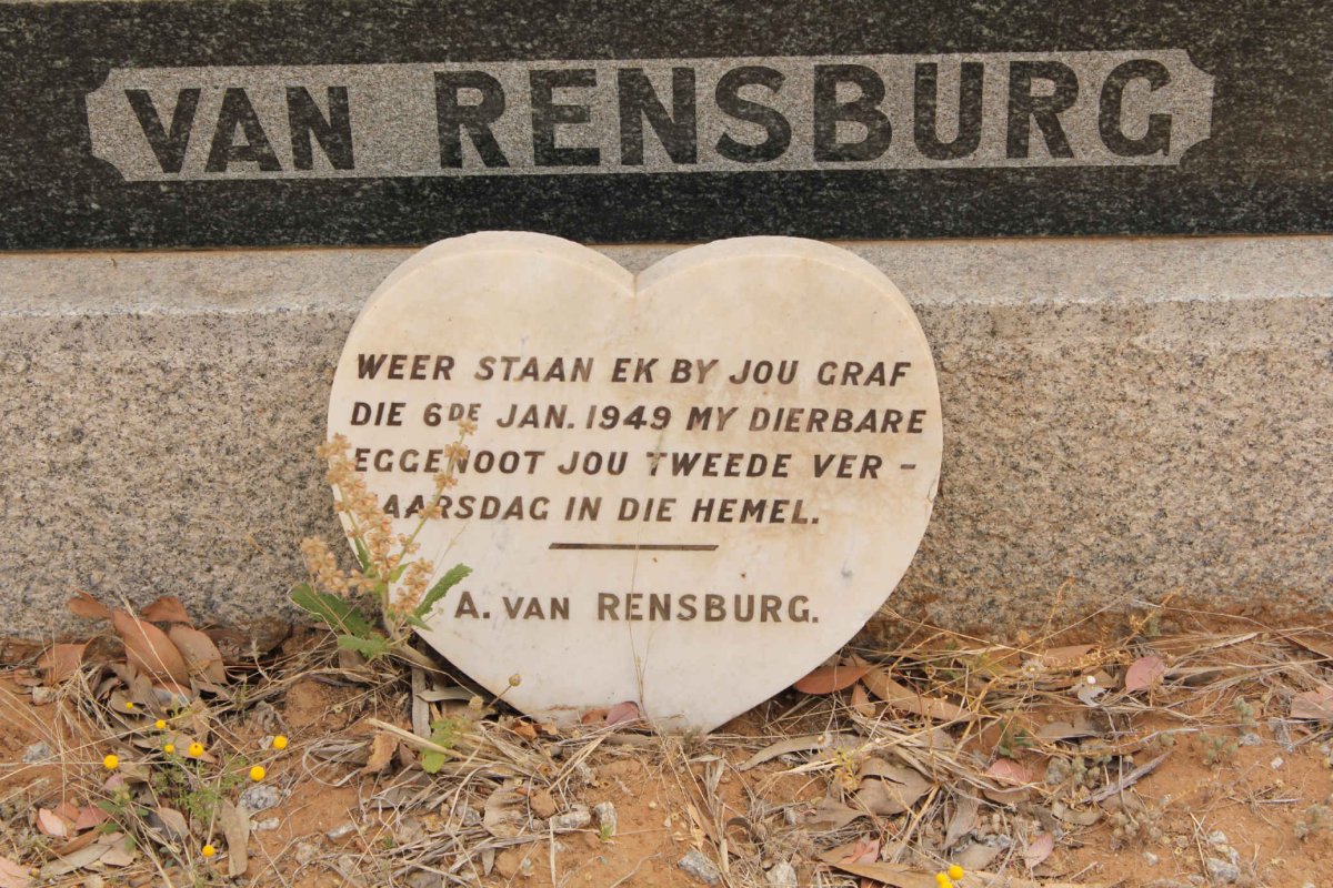 RENSBURG Barend J. Jansen, van 1886-1947 &amp; Anna Elizabeth JACOBS 1886-1974