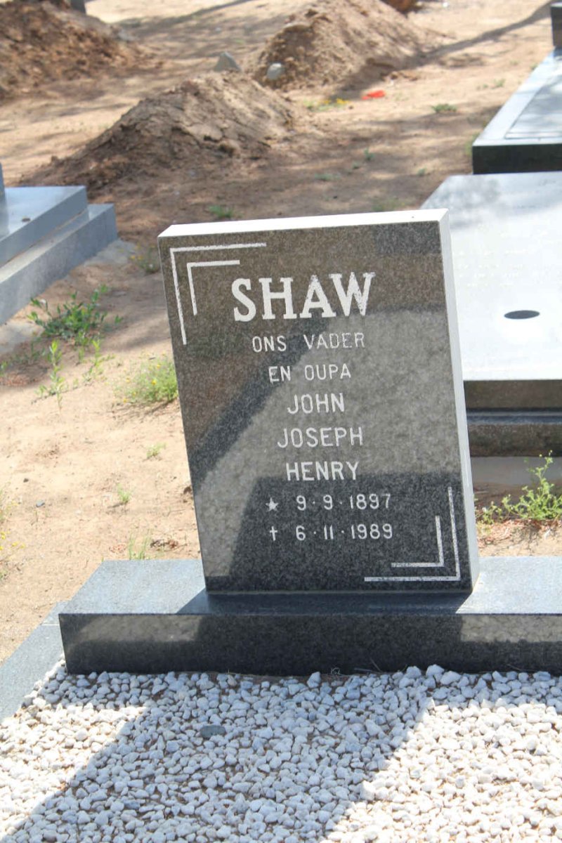 SHAW John Joseph Henry 1897-1989
