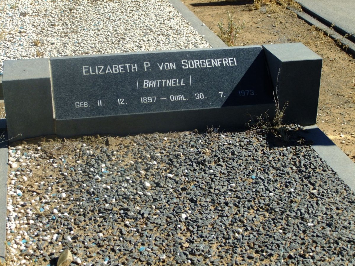 SORGENFREI Elizabeth P., von nee BRITTNELL 1897-1973