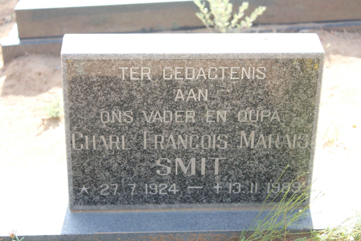 SMIT Charl Francois Marais 1924-1989
