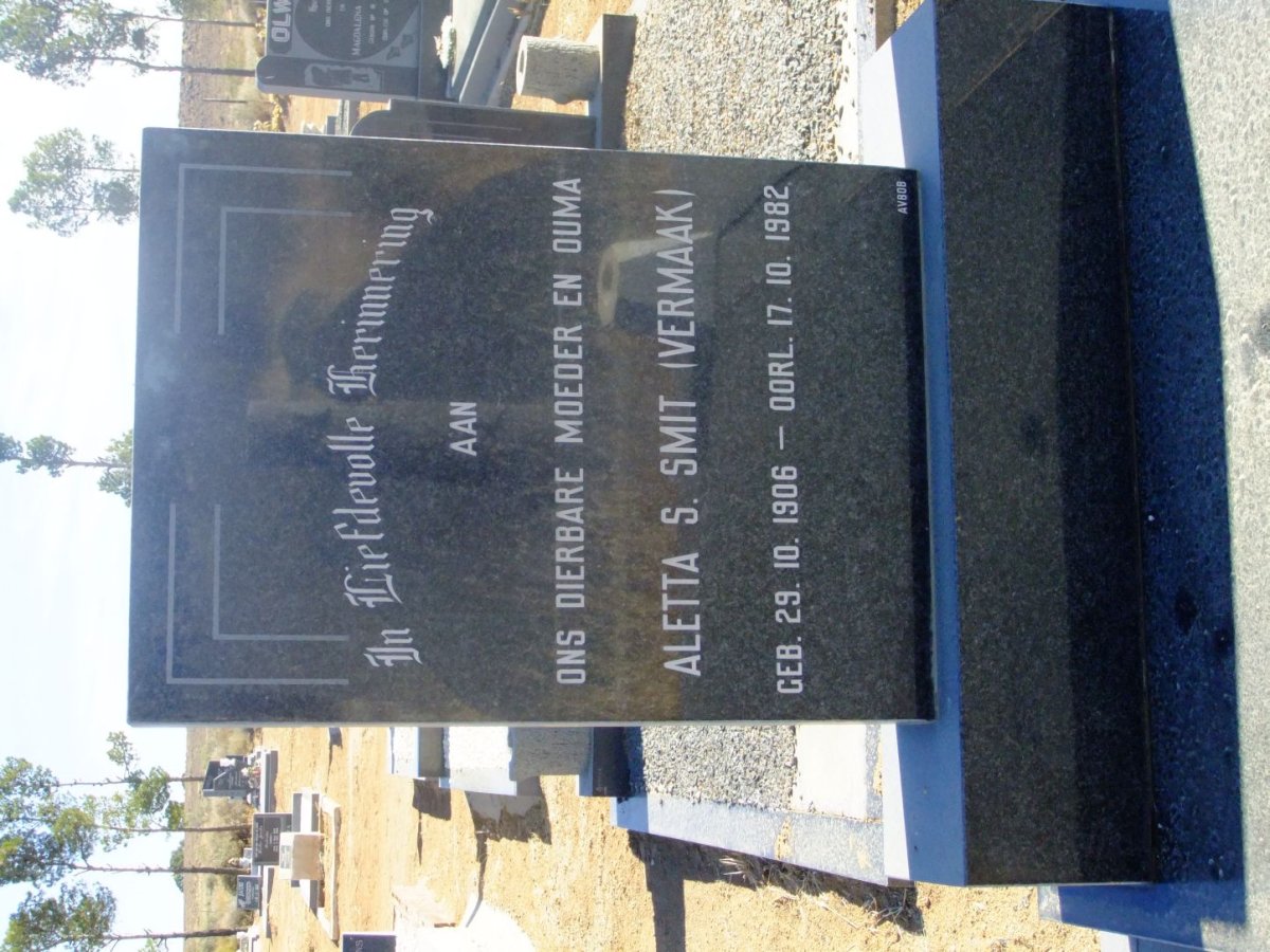 SMIT Aletta S. nee VERMAAK 1906-1982