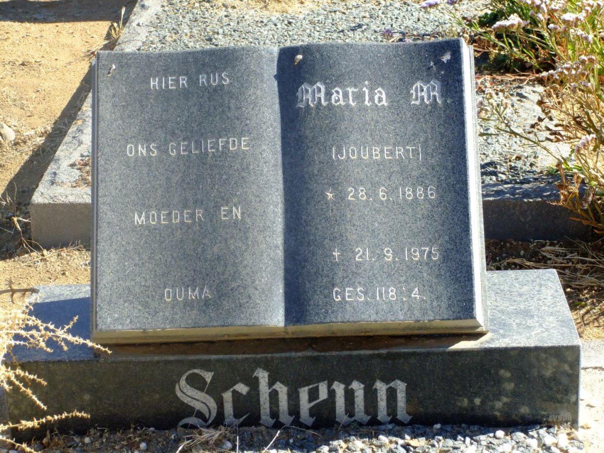 SCHEUN Maria M. nee JOUBERT 1886-1975
