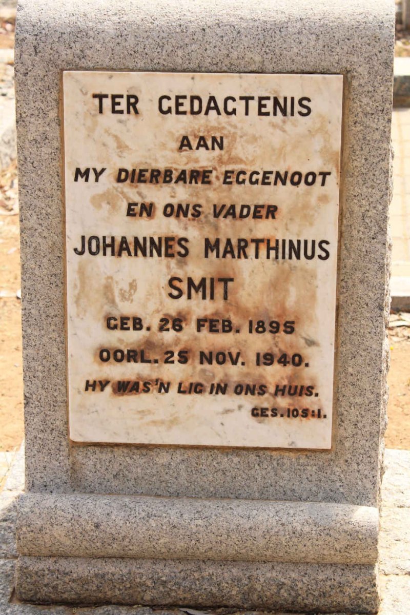 SMIT Johannes Marthinus 1895-1940