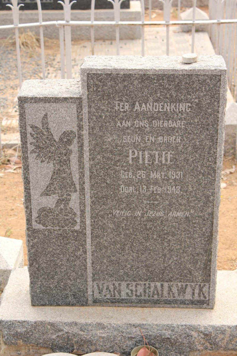 SCHALKWYK Pietie, van 1931-1943