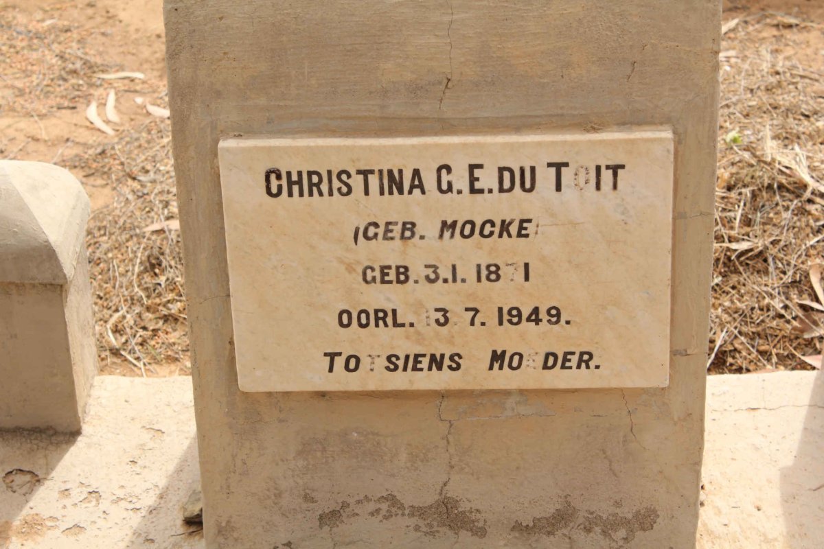 TOIT Christina G.E., du nee MOCKE 1871-1949