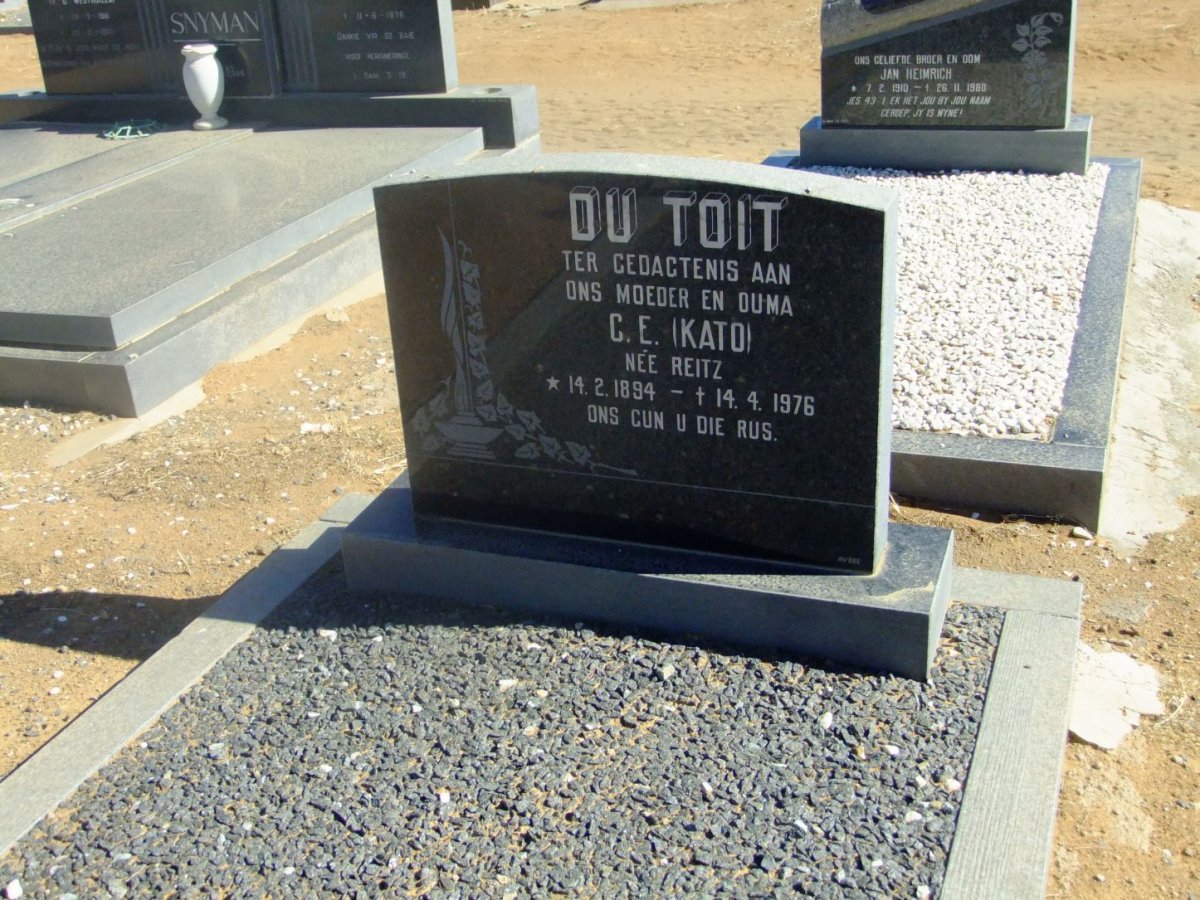 TOIT C.E., du nee REITZ 1894-1976